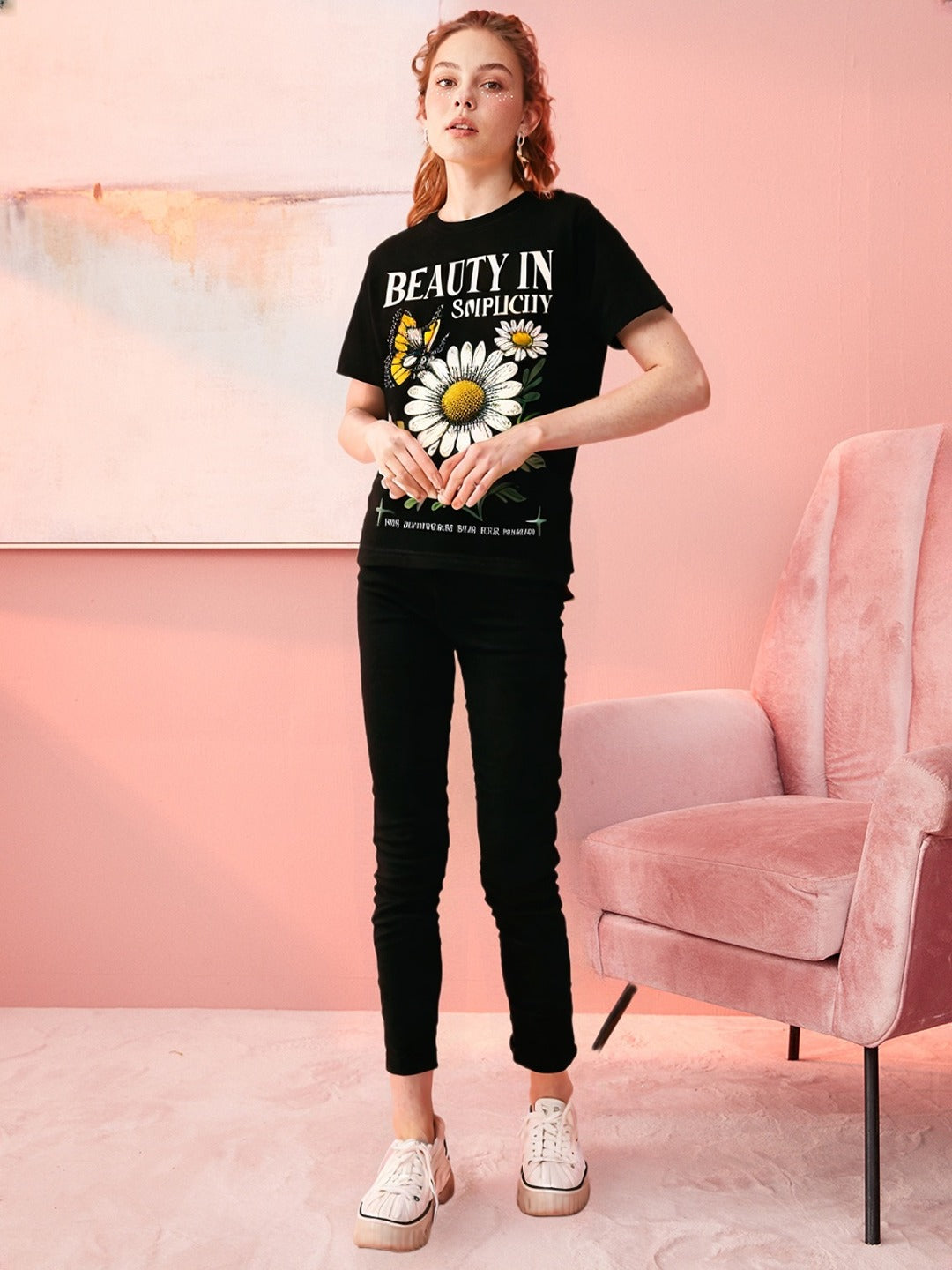Graphic Printed Round Neck Pure Cotton T-shirt