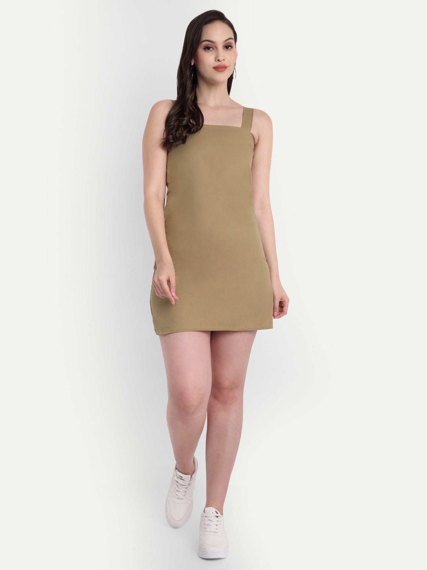 GAB Solid A Line Middi Dress