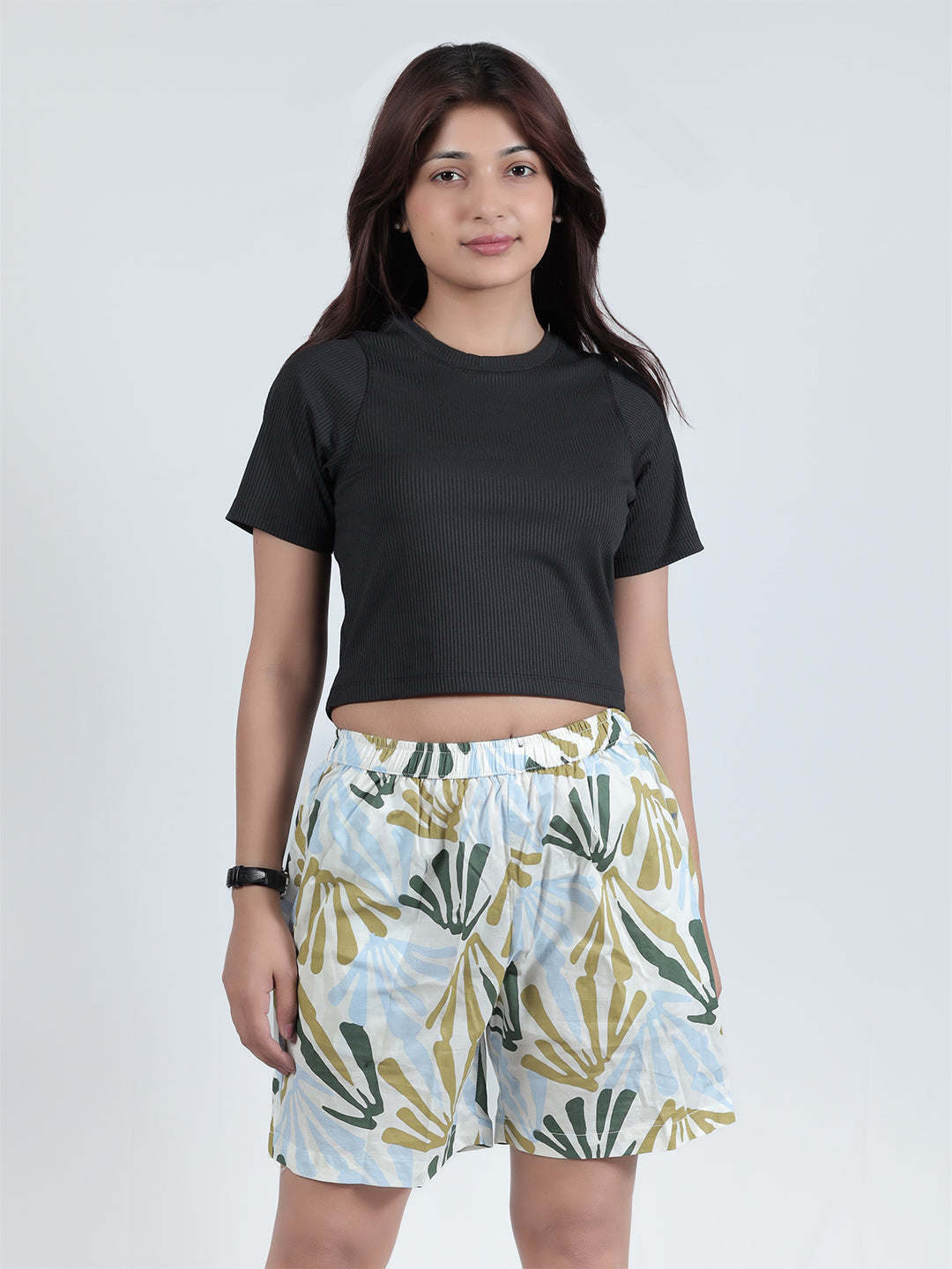 GAB Women/Girl Printed Shorts For Summer Set Of 2