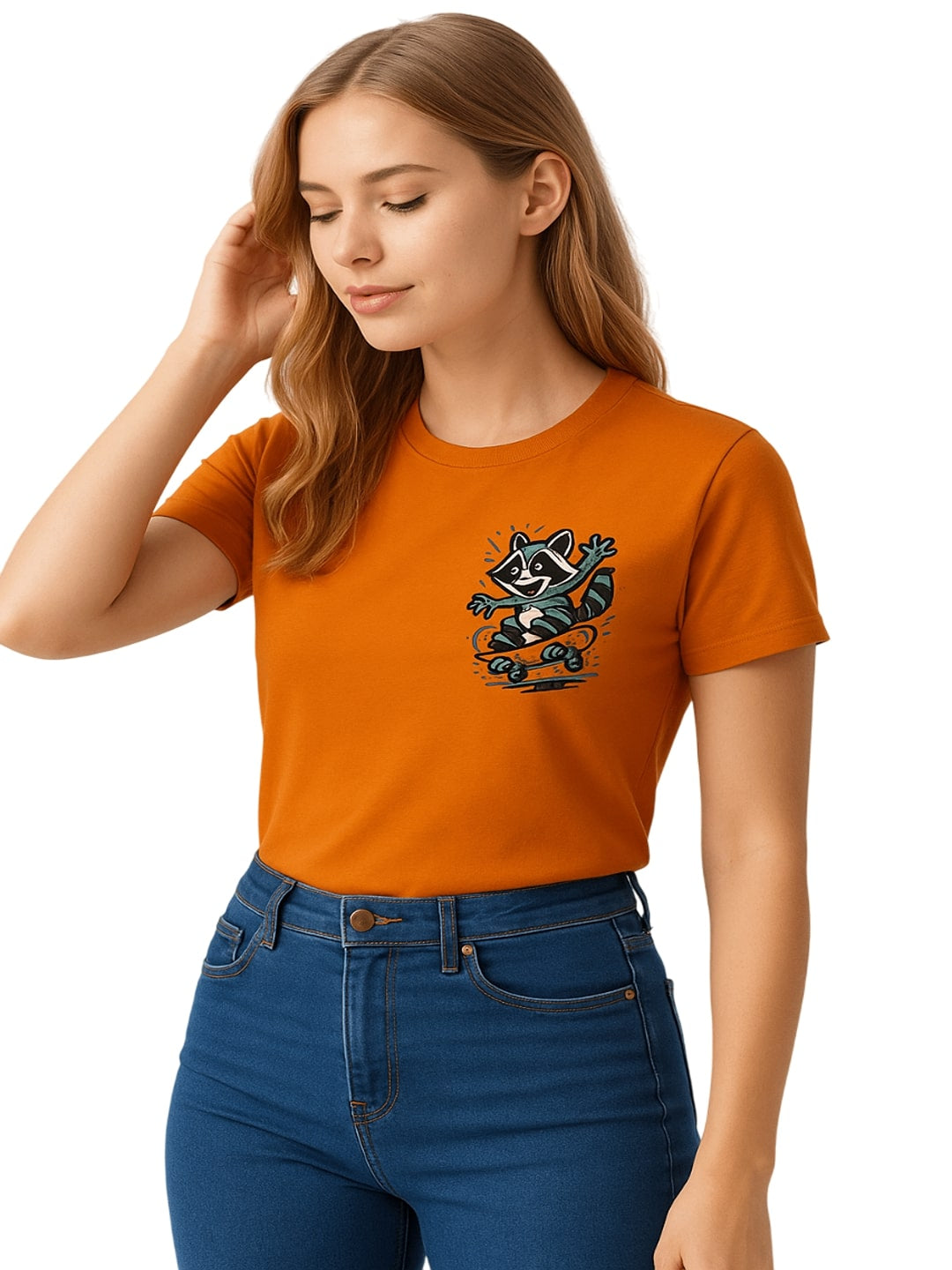 Women Typography Printed Round Neck Cotton T-shirt