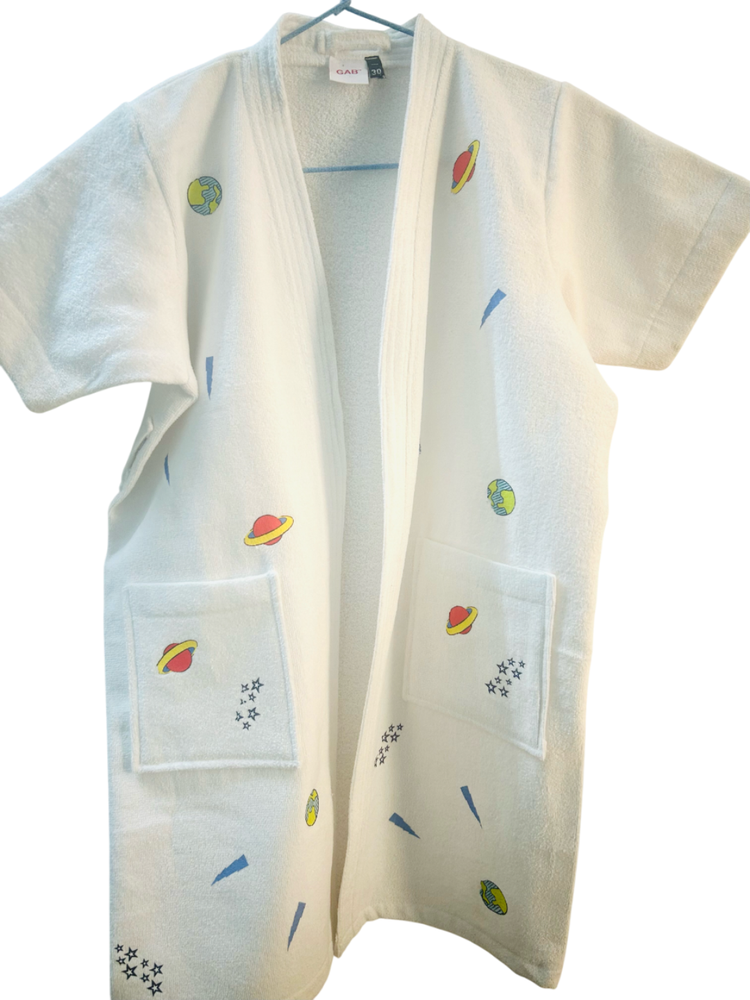 GAB Kids Printed Pure Cotton Shawl Neck Bath Robe With Belt