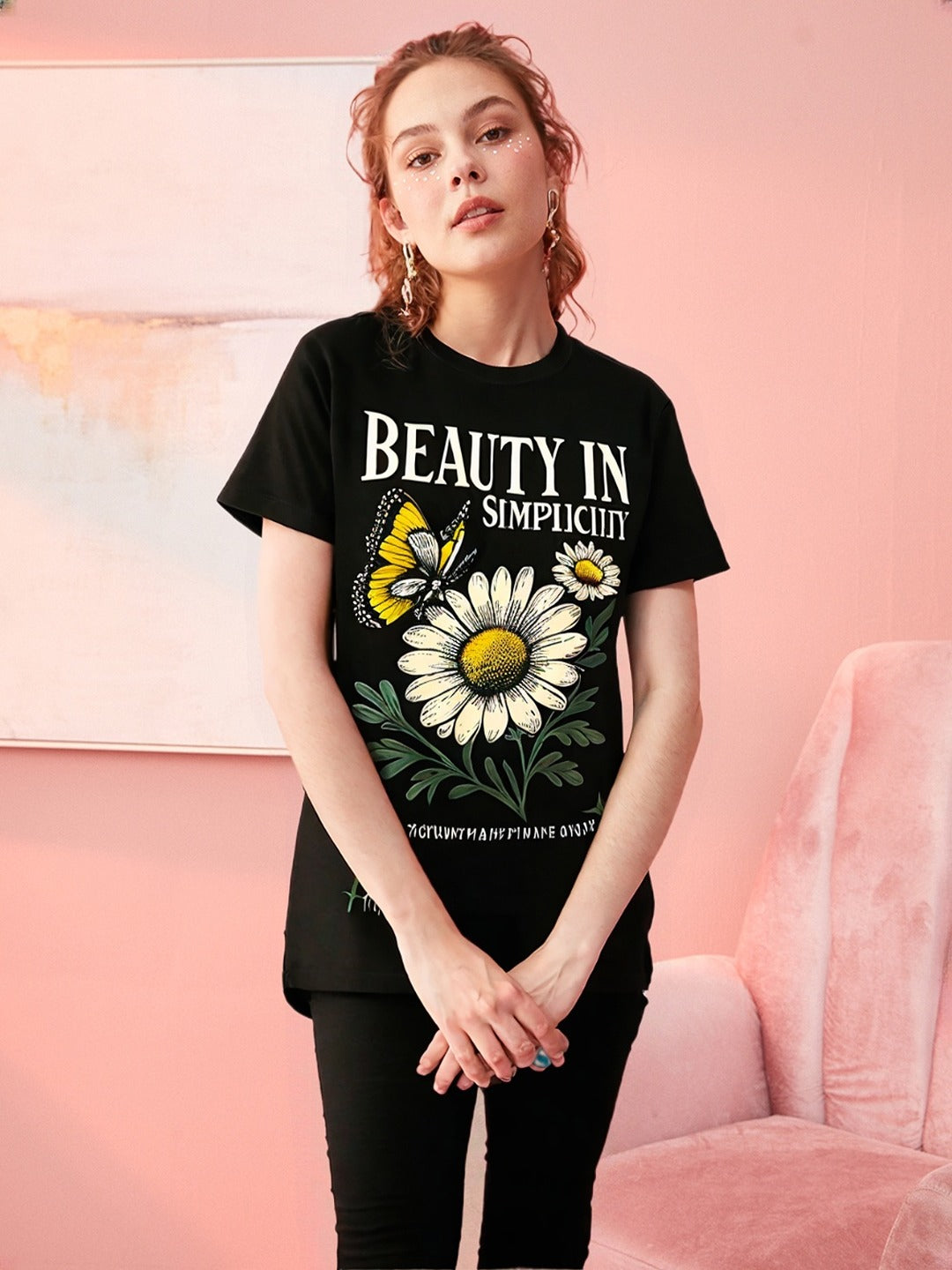 Graphic Printed Round Neck Pure Cotton T-shirt