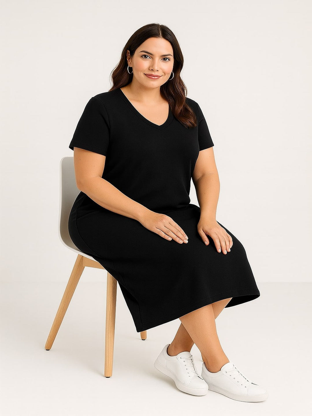 Women Cotton T-shirt Midi Dress