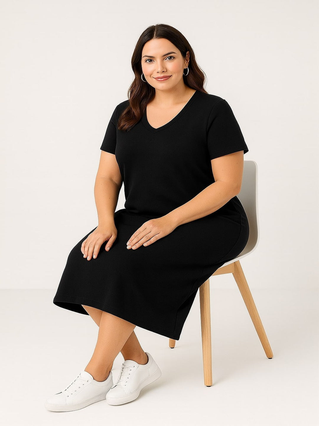 Women Cotton T-shirt Midi Dress