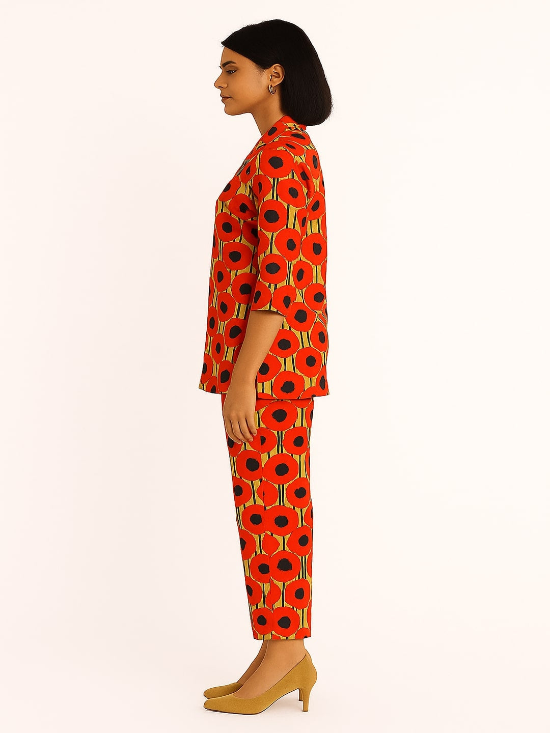 Printed Pure Cotton Shirt Collar Neck Tunic With Trousers Co-Ords
