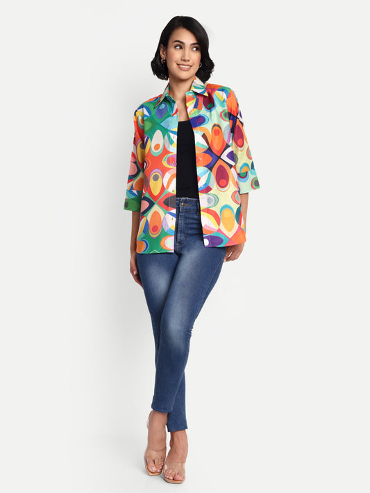 GAB Women Classic  Abstract Printed Casual Shirt