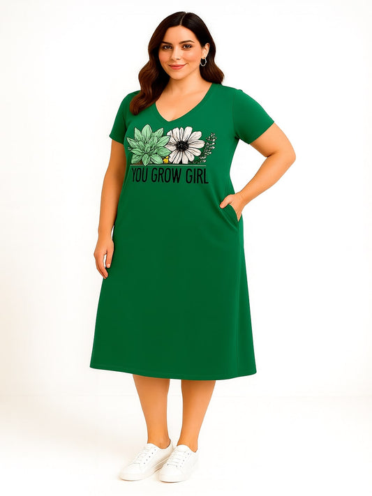 Print T-shirt Midi Dress