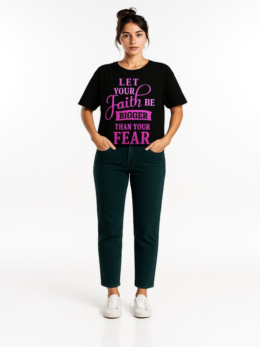 Women Typography Printed Round Neck Cotton T-shirt