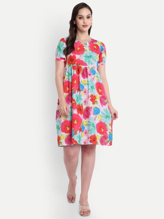 GAB Floral printed Middi Dress