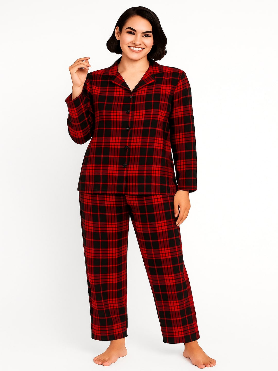GAB   Pure Cotton Checked Night Suit