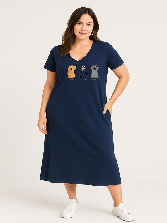 Women T-shirt Midi Dress