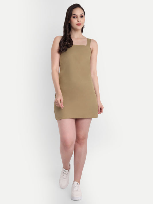 GAB Solid A Line Middi Dress