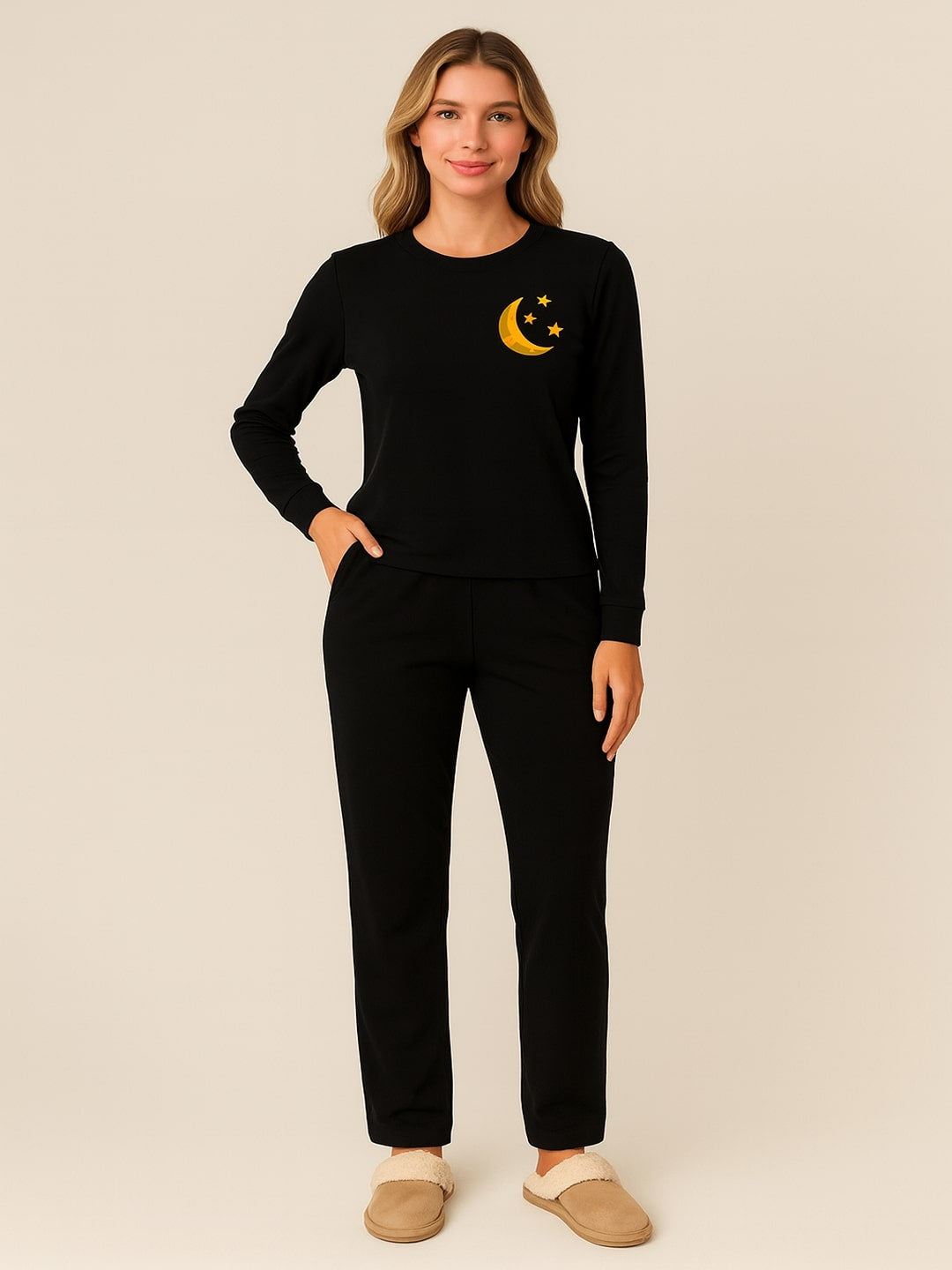 Women Graphic Printed Pure Cotton T-Shirt & Pyjamas Night Suit
