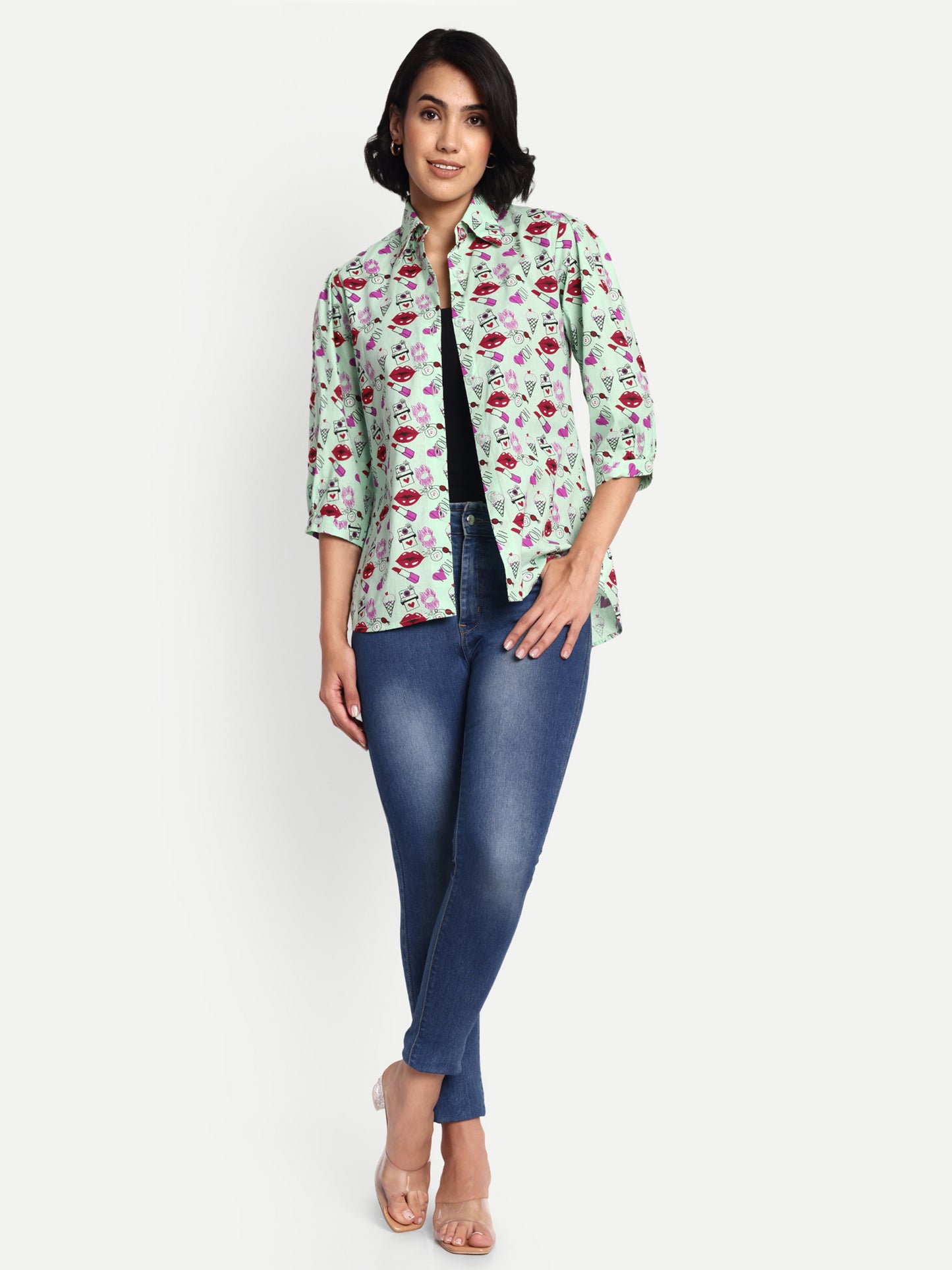 GAB Women Classic   Printed Casual Shirt