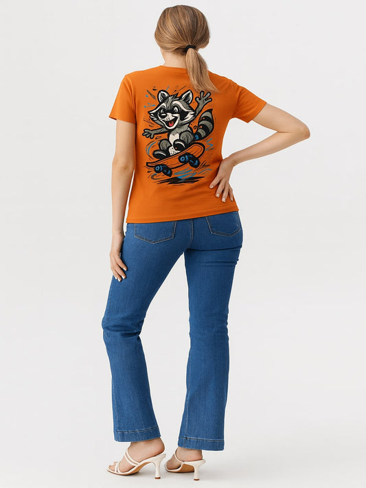 Women Typography Printed Round Neck Cotton T-shirt
