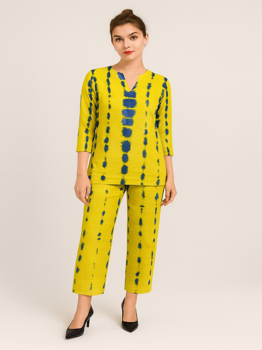 Tie & Dye Printed Pure Cotton Tunic With Trouser
