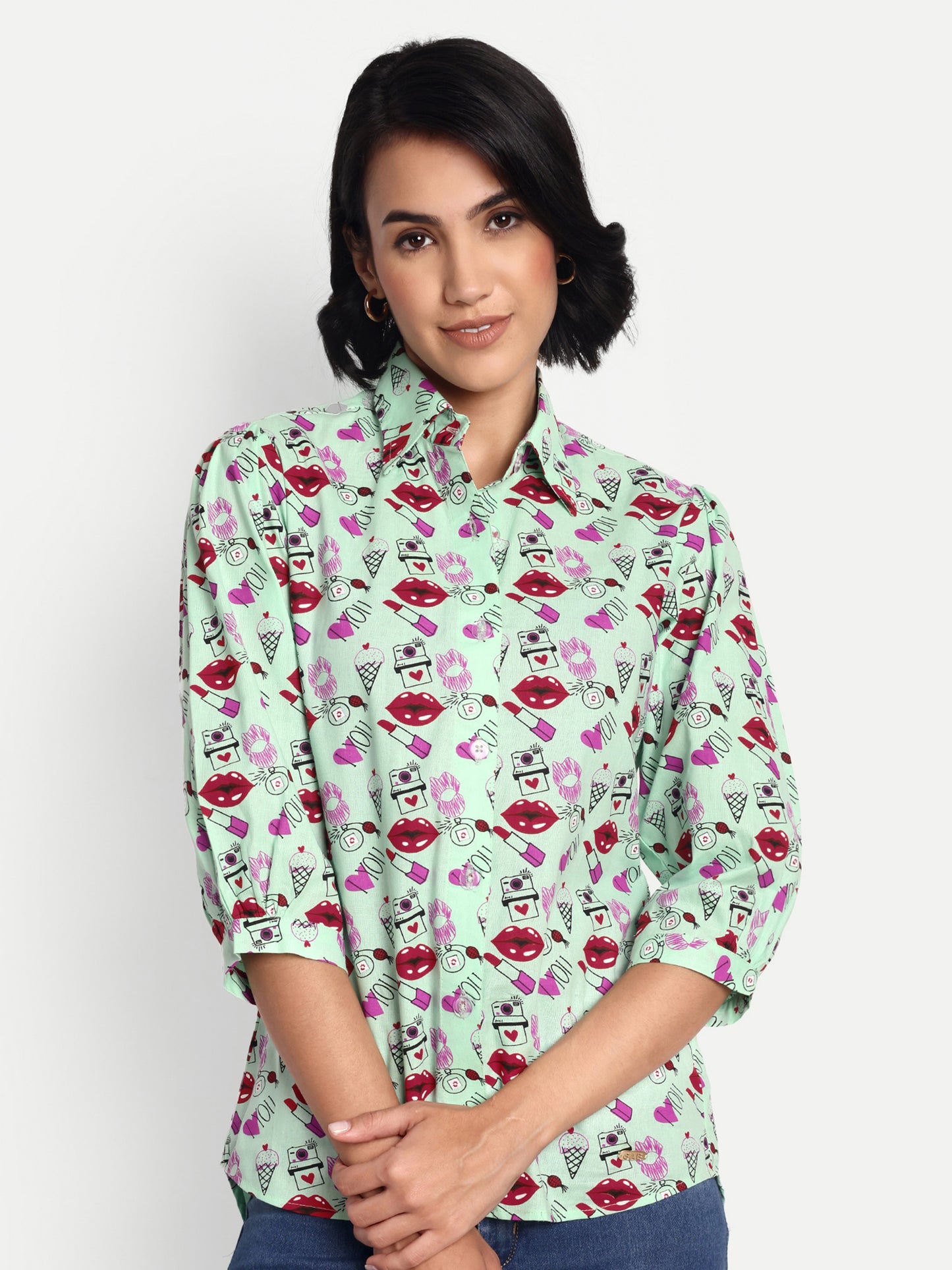 GAB Women Classic   Printed Casual Shirt