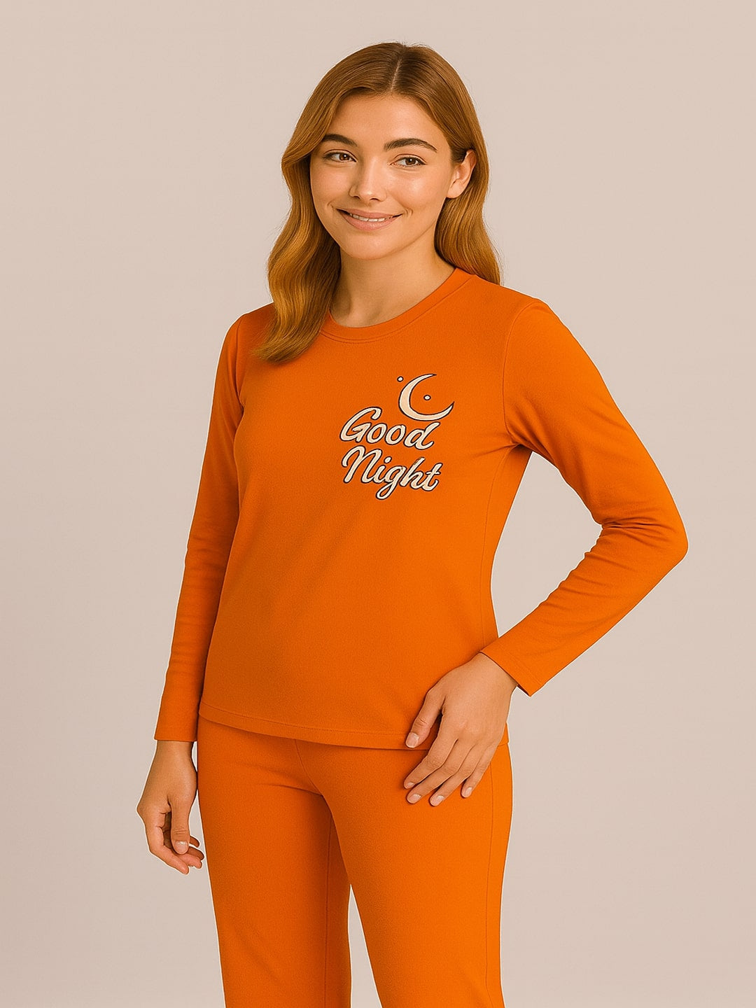 Women Printed Pure Cotton T-Shirt & Trousers Night Suit