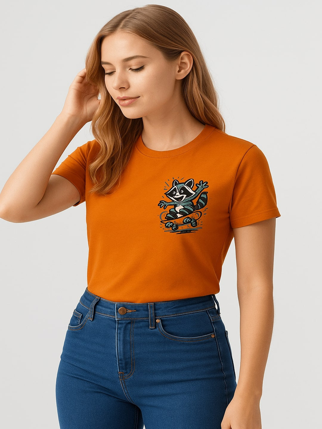 Women Typography Printed Round Neck Cotton T-shirt
