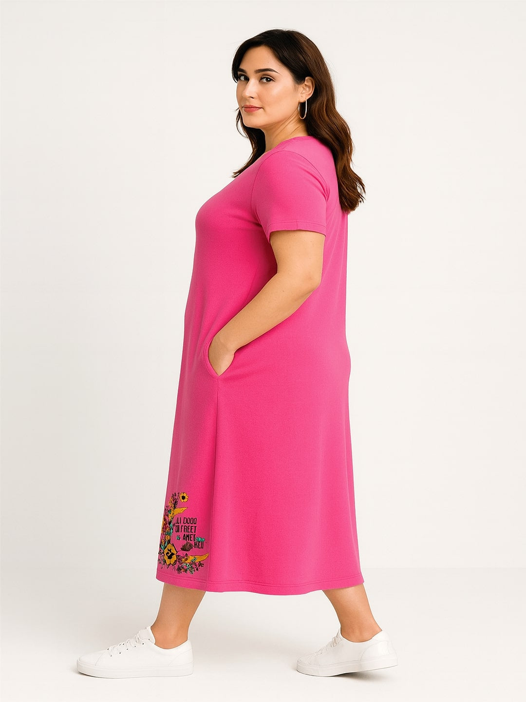 Print T-shirt Midi Dress