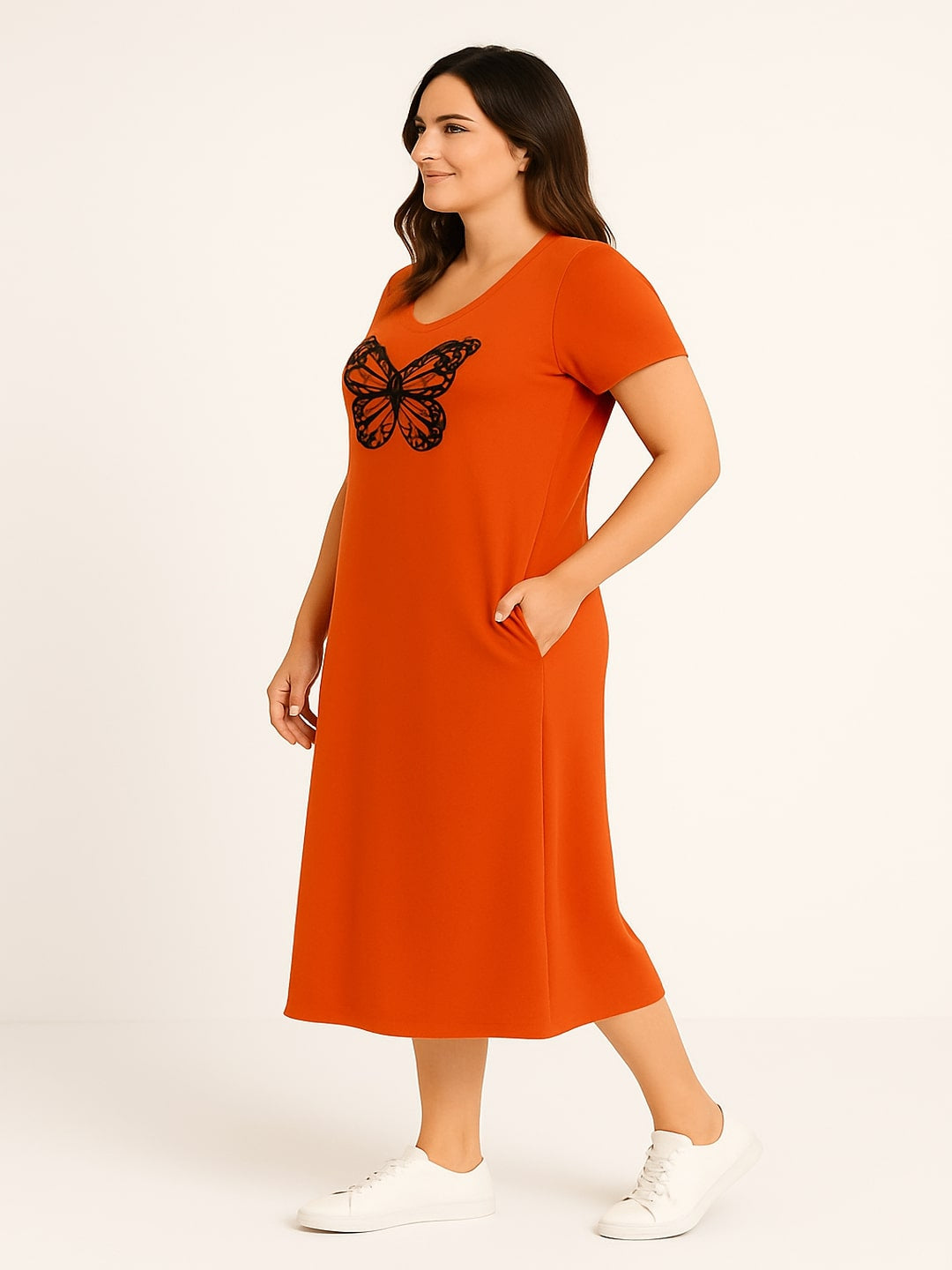 Women T-shirt Midi Dress