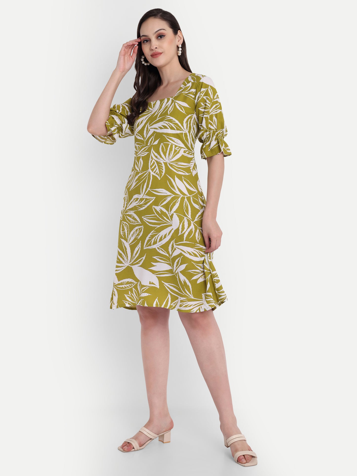 GAB Abstract Printed A-Line Dress