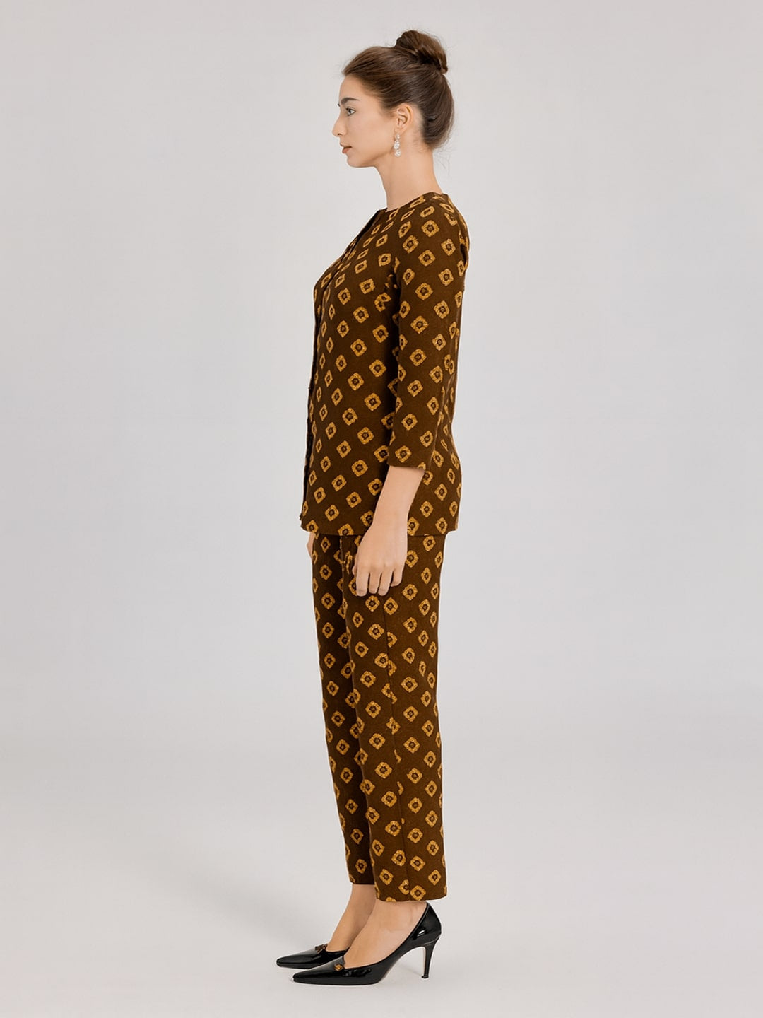 Floral Printed V-Neck Pure Cotton Tunic With Trousers