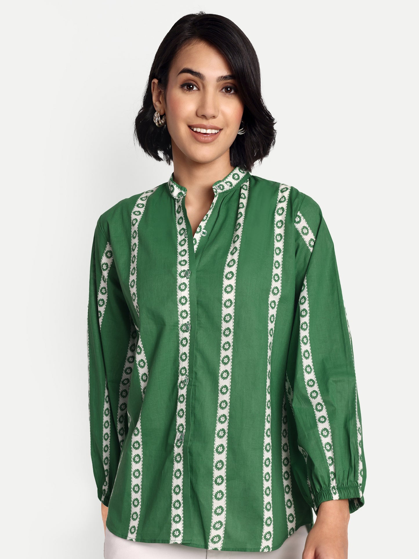 GAB Women Classic   Striped Casual Shirt