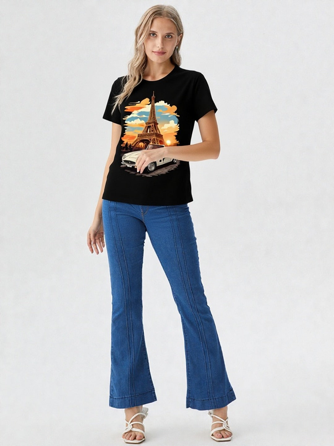 Women Graphic Printed Round Neck Cotton T-shirt