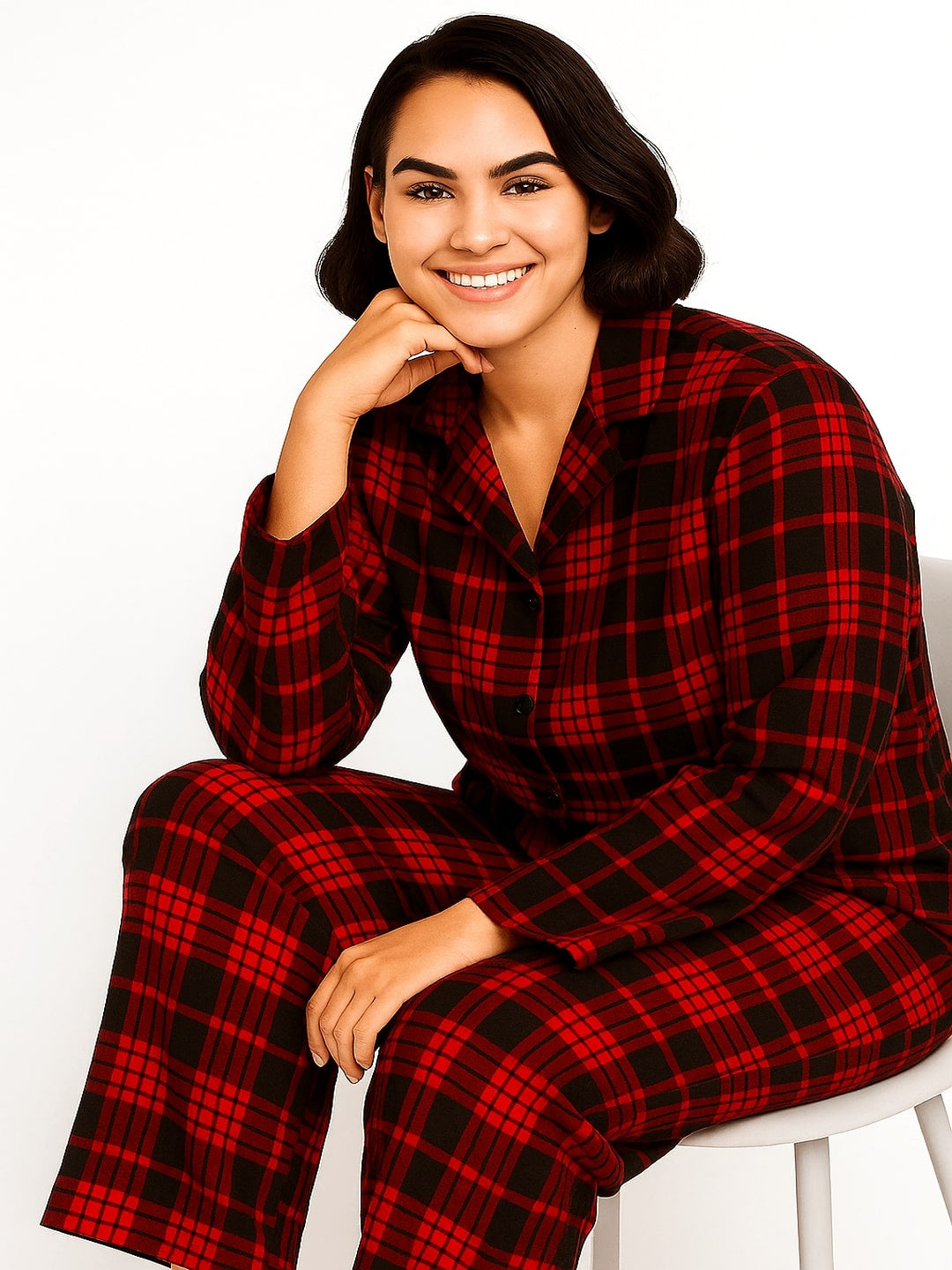 GAB   Pure Cotton Checked Night Suit