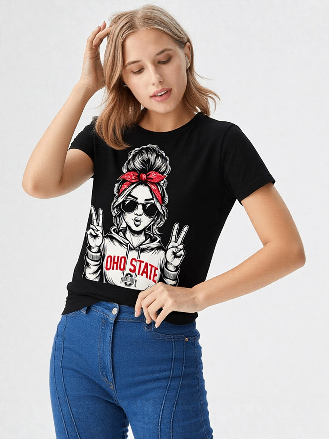 Women Graphic Printed Round Neck Cotton T-shirt