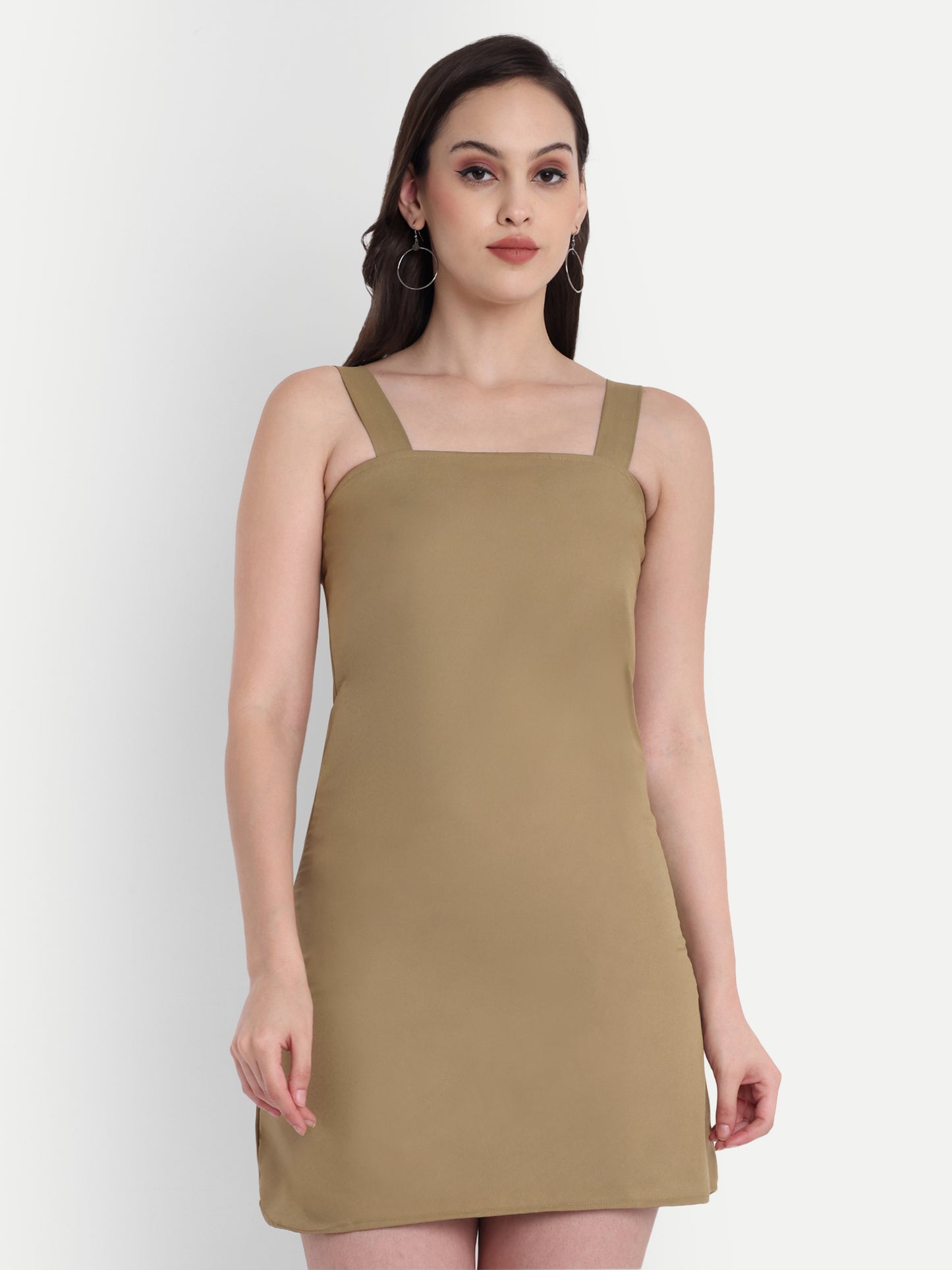 GAB Solid A Line Middi Dress