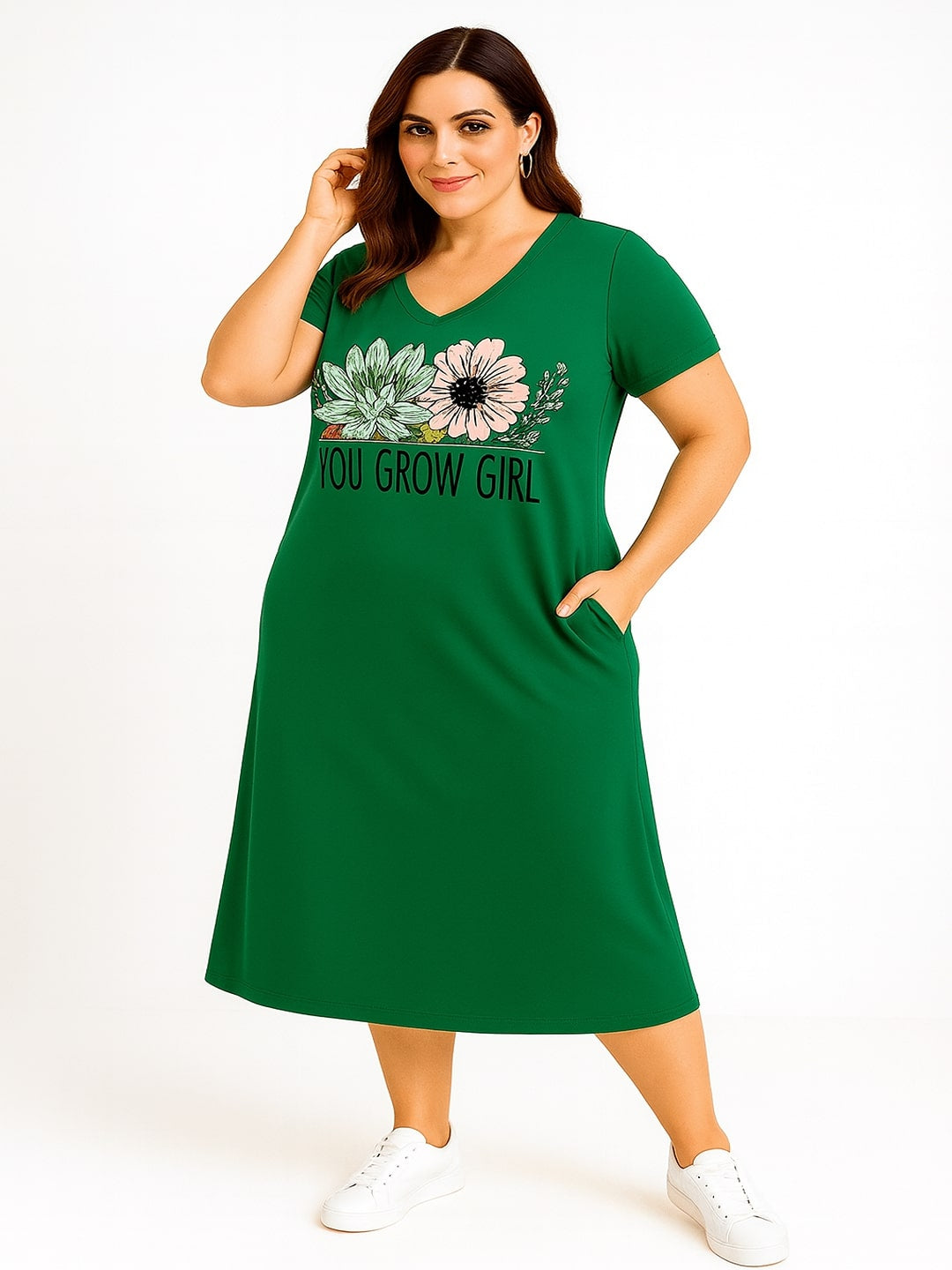 Print T-shirt Midi Dress