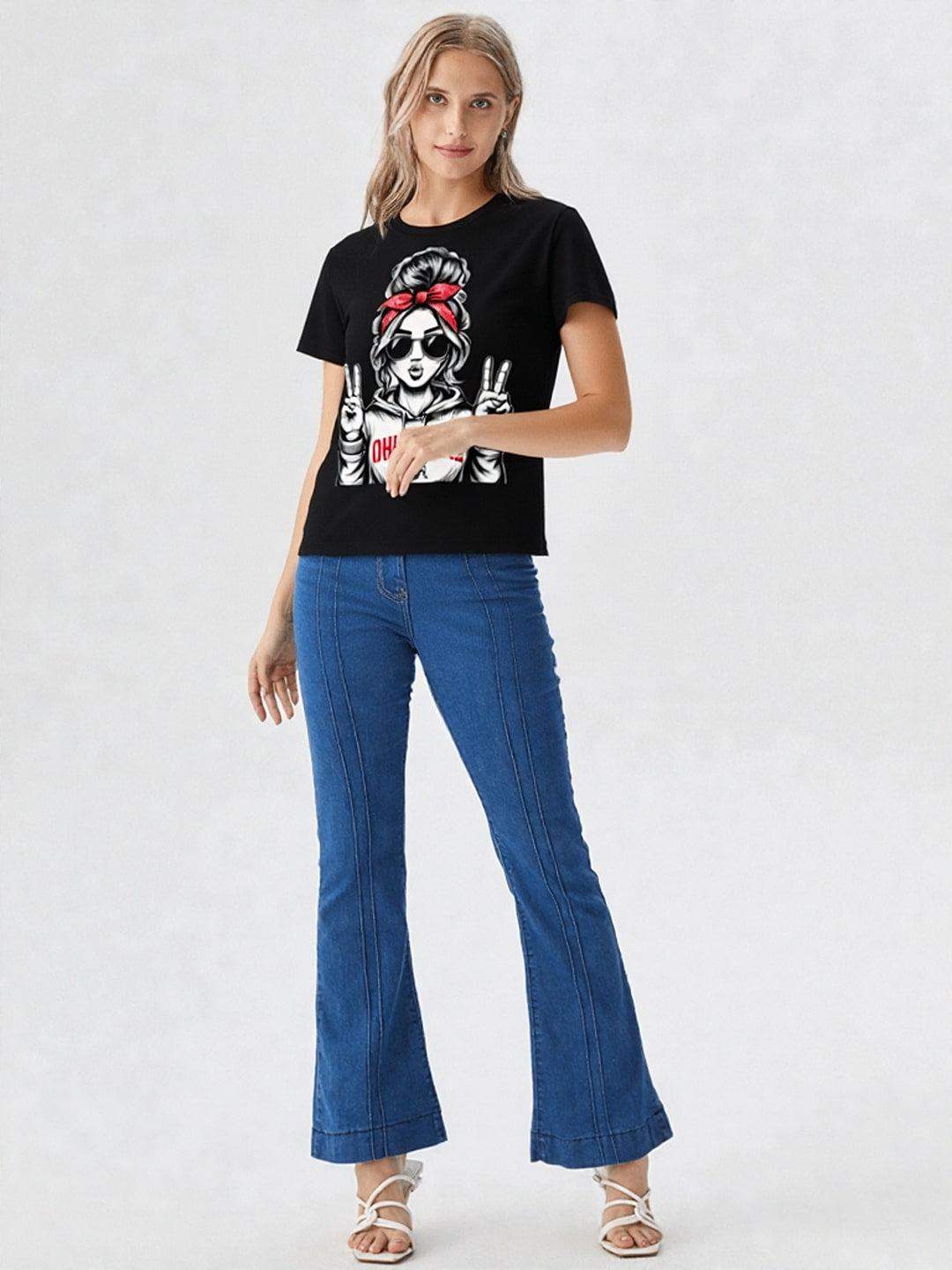 Women Graphic Printed Round Neck Cotton T-shirt