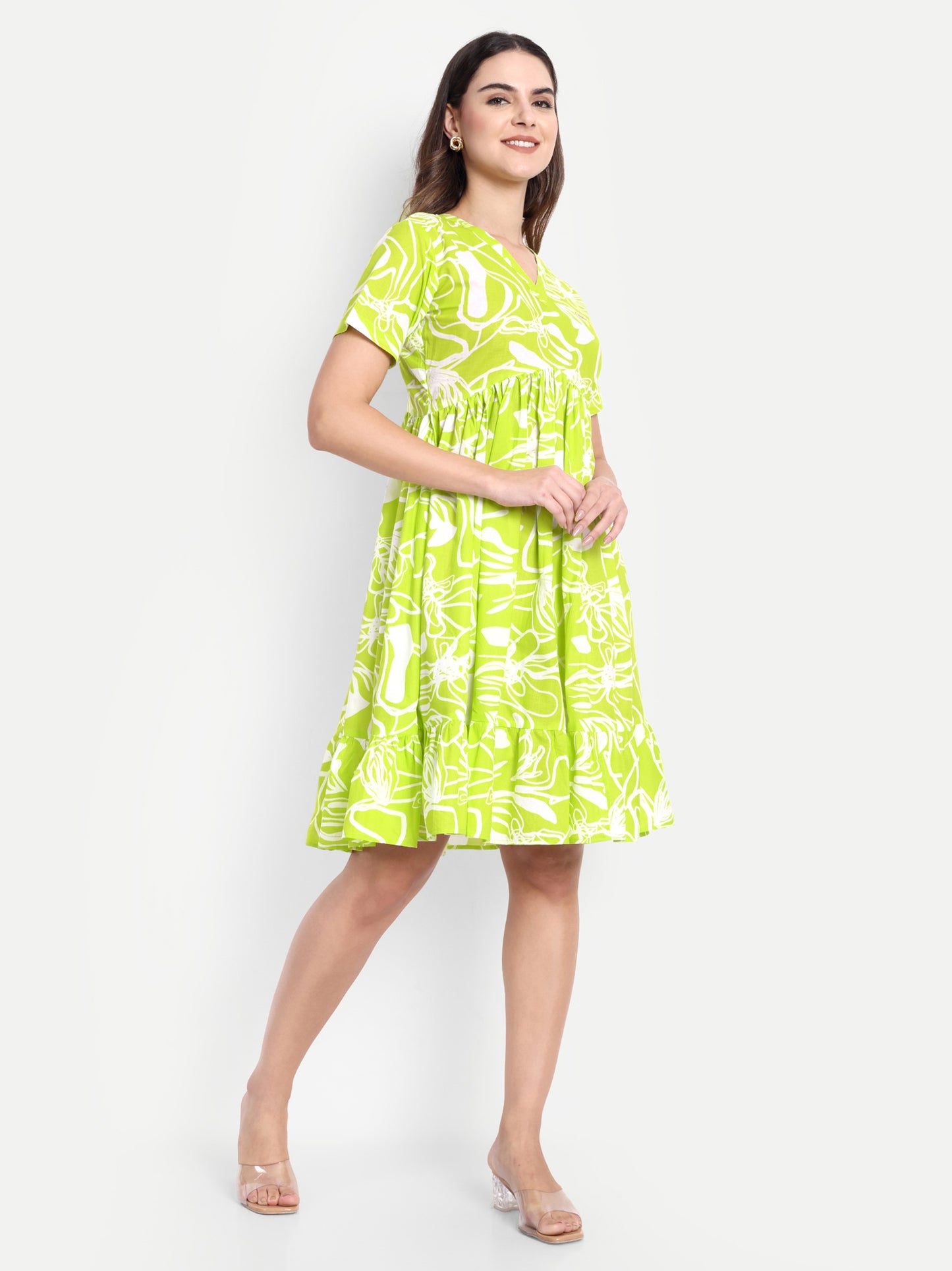 GAB Printed Gathered Dress