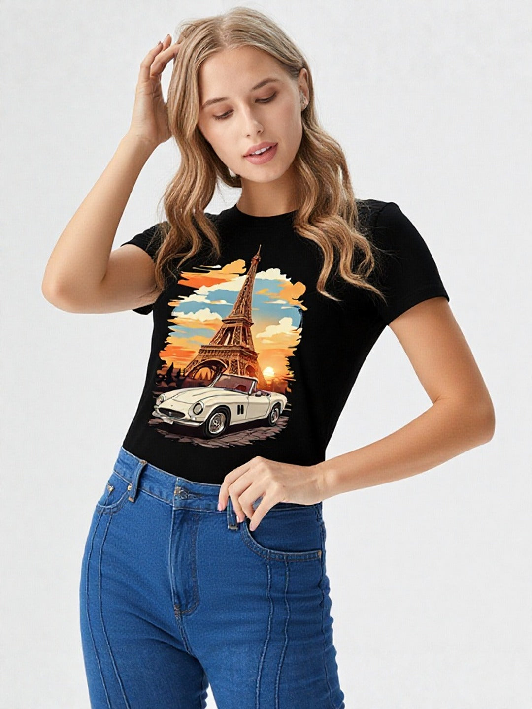 Women Graphic Printed Round Neck Cotton T-shirt