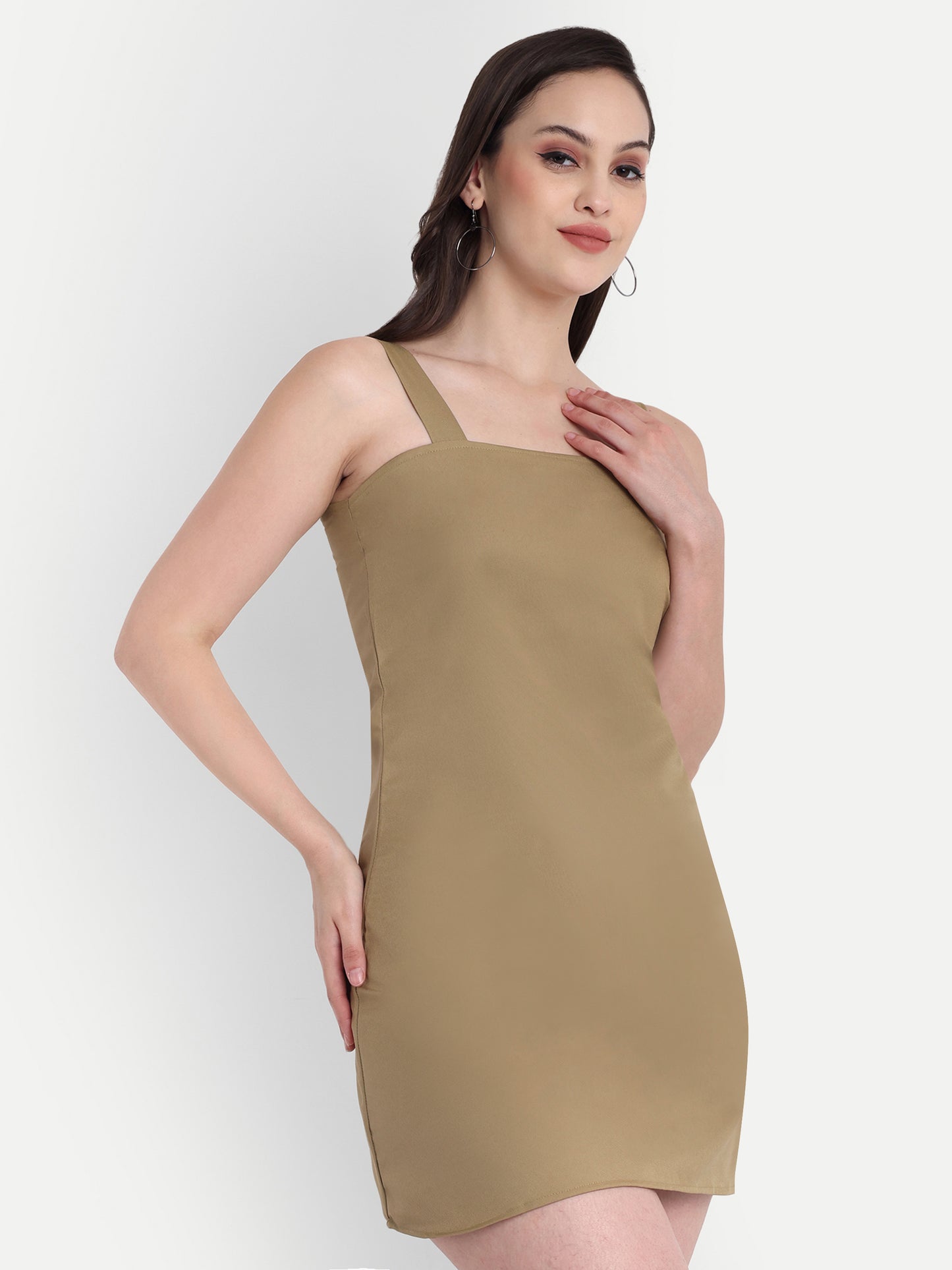 GAB Solid A Line Middi Dress