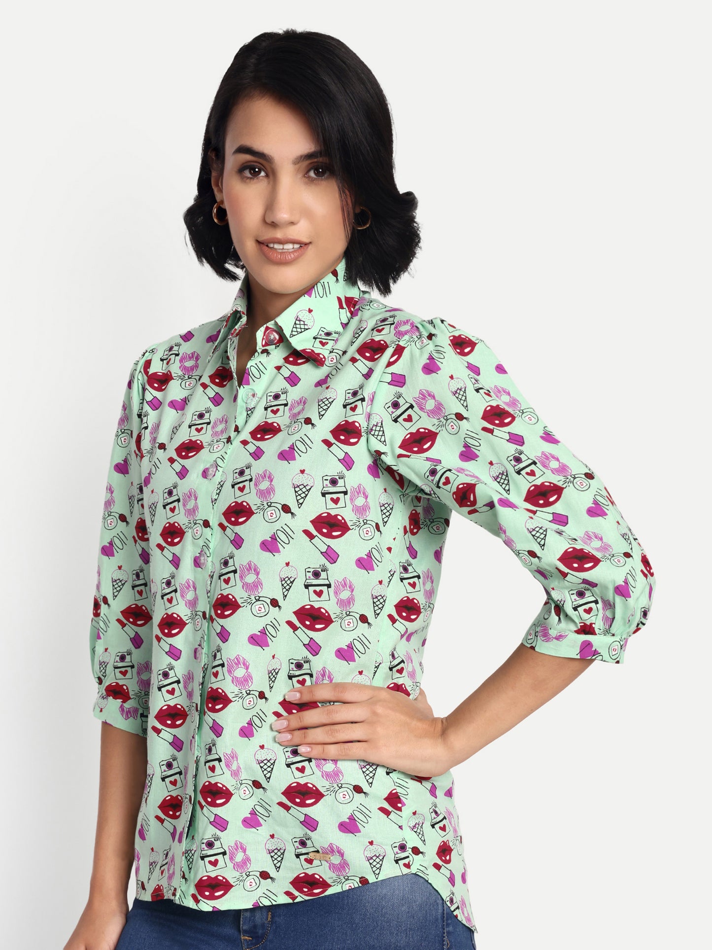 GAB Women Classic   Printed Casual Shirt