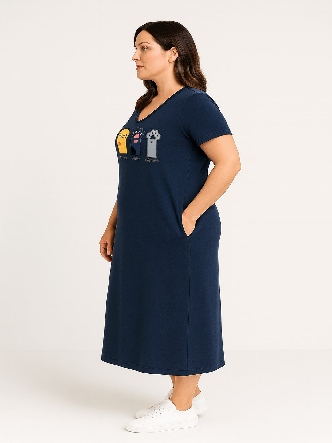 Women T-shirt Midi Dress