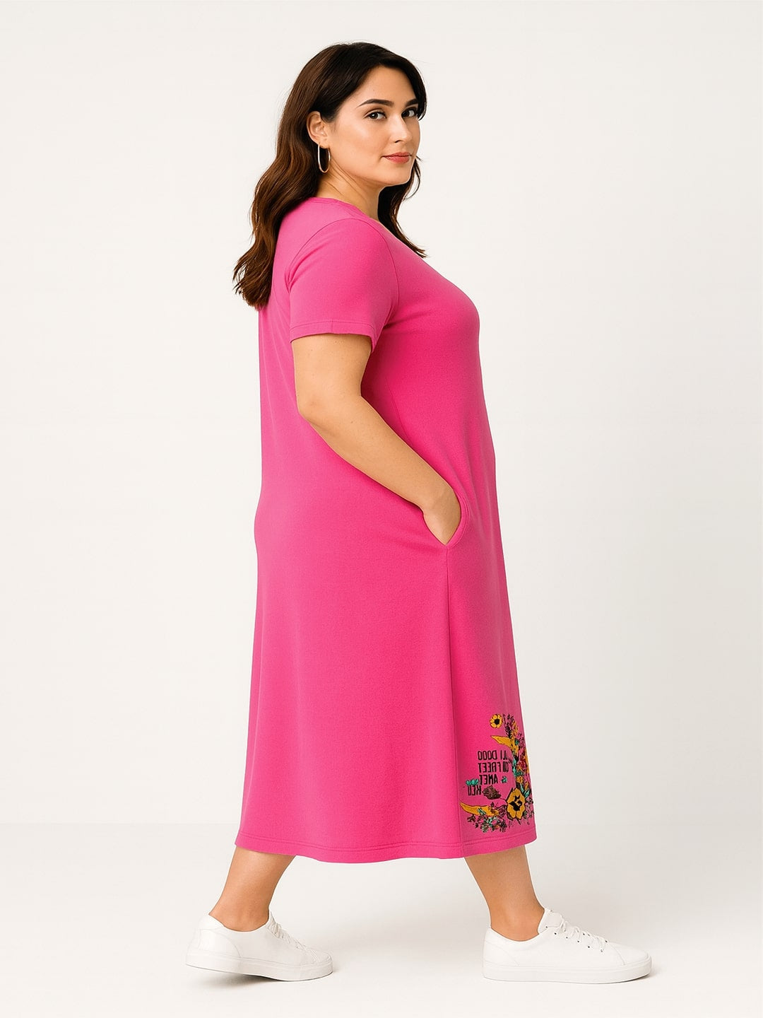Print T-shirt Midi Dress