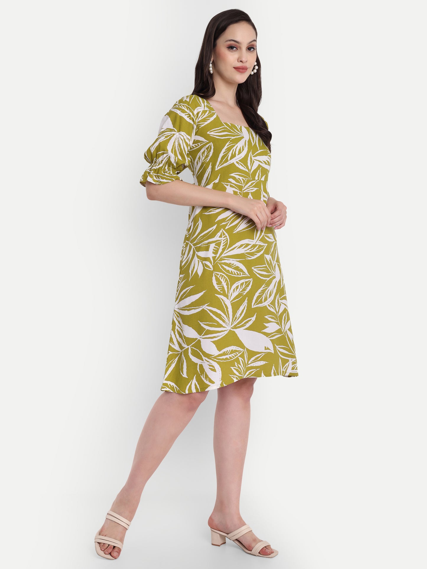 GAB Abstract Printed A-Line Dress