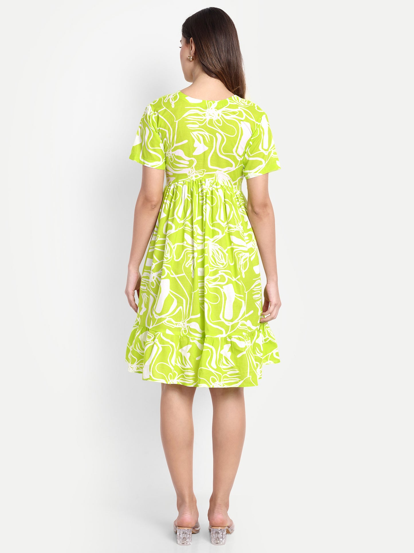 GAB Printed Gathered Dress