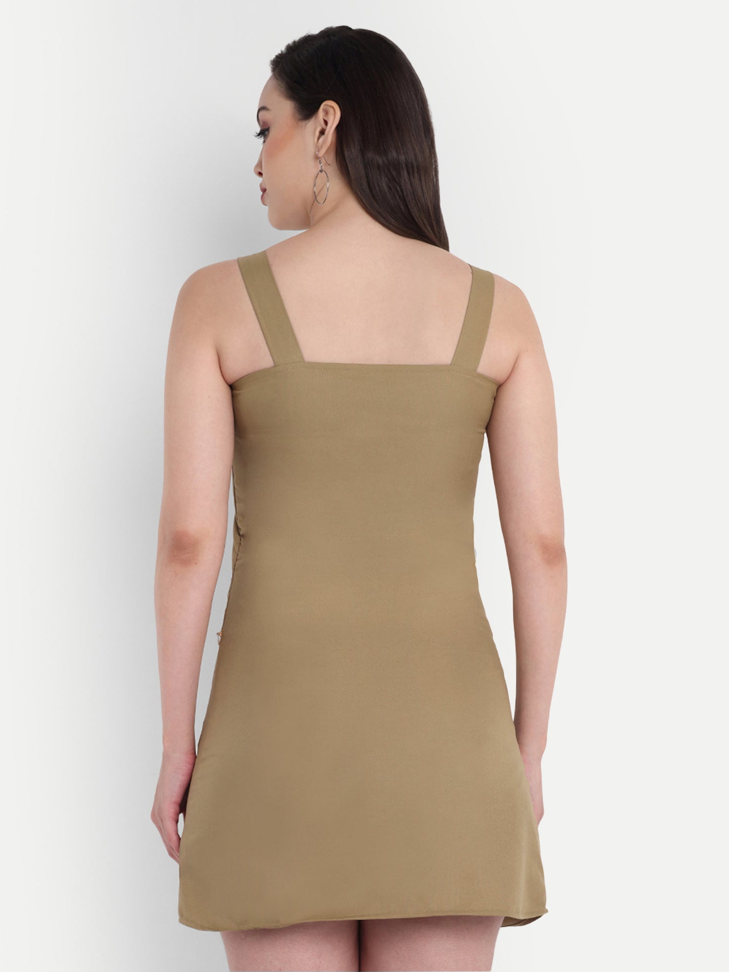 GAB Solid A Line Middi Dress