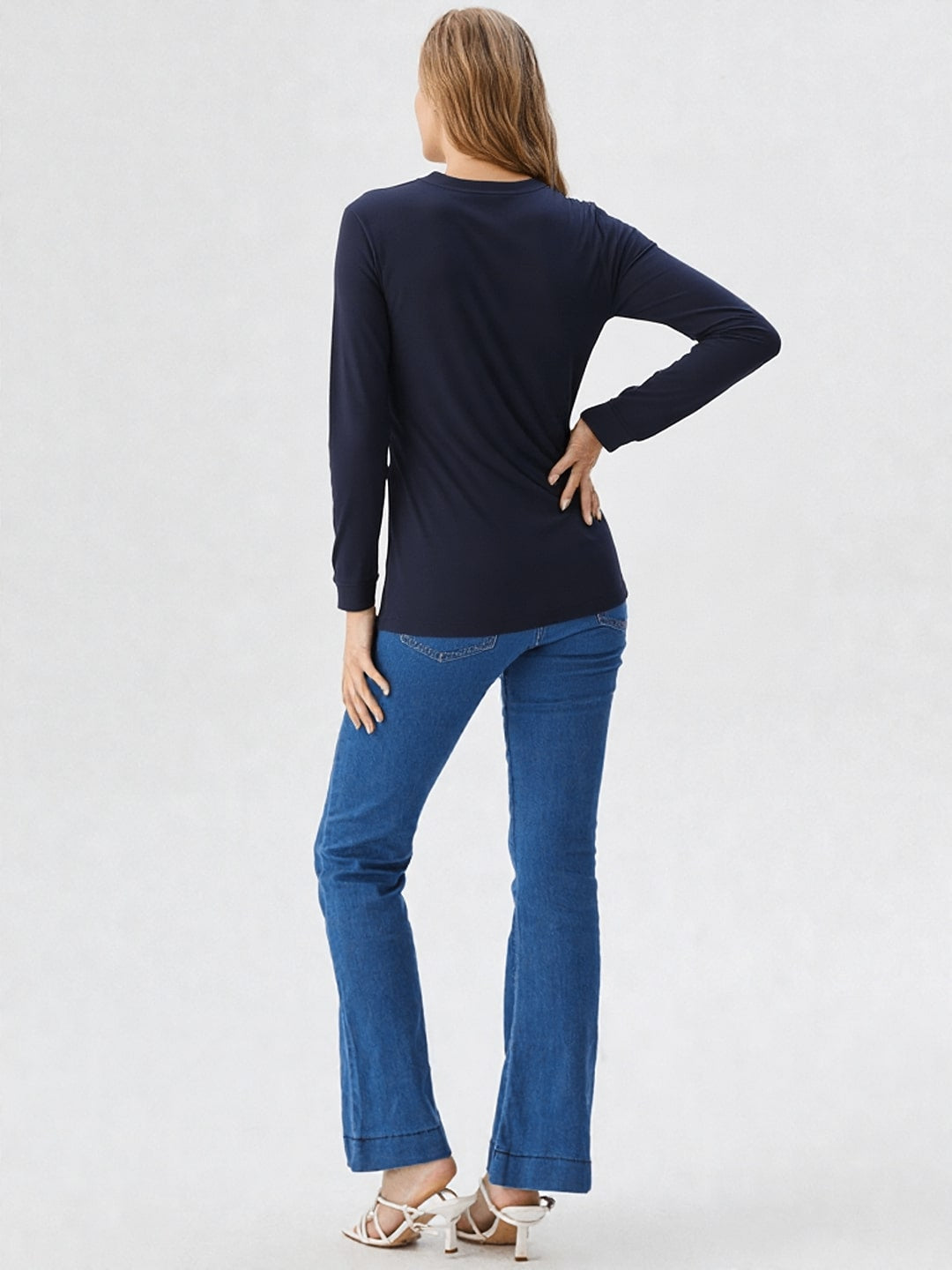 Full Sleeves T Shirt Navy Blue