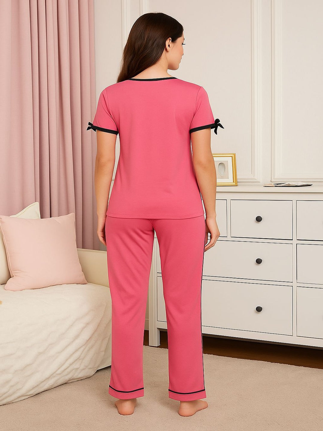 GAB 100% Cotton Adult-Women Solid Night Suit