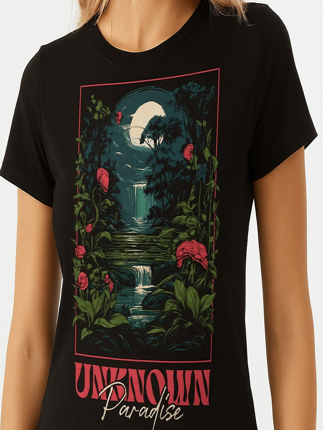 Women Graphic Printed Round Neck Cotton T-shirt