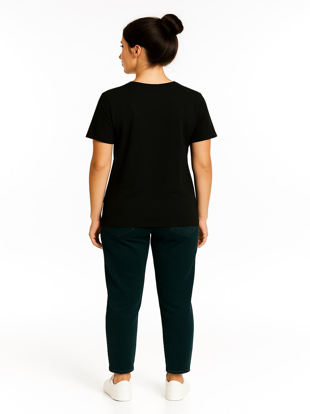 Women Typography Printed Round Neck Cotton T-shirt