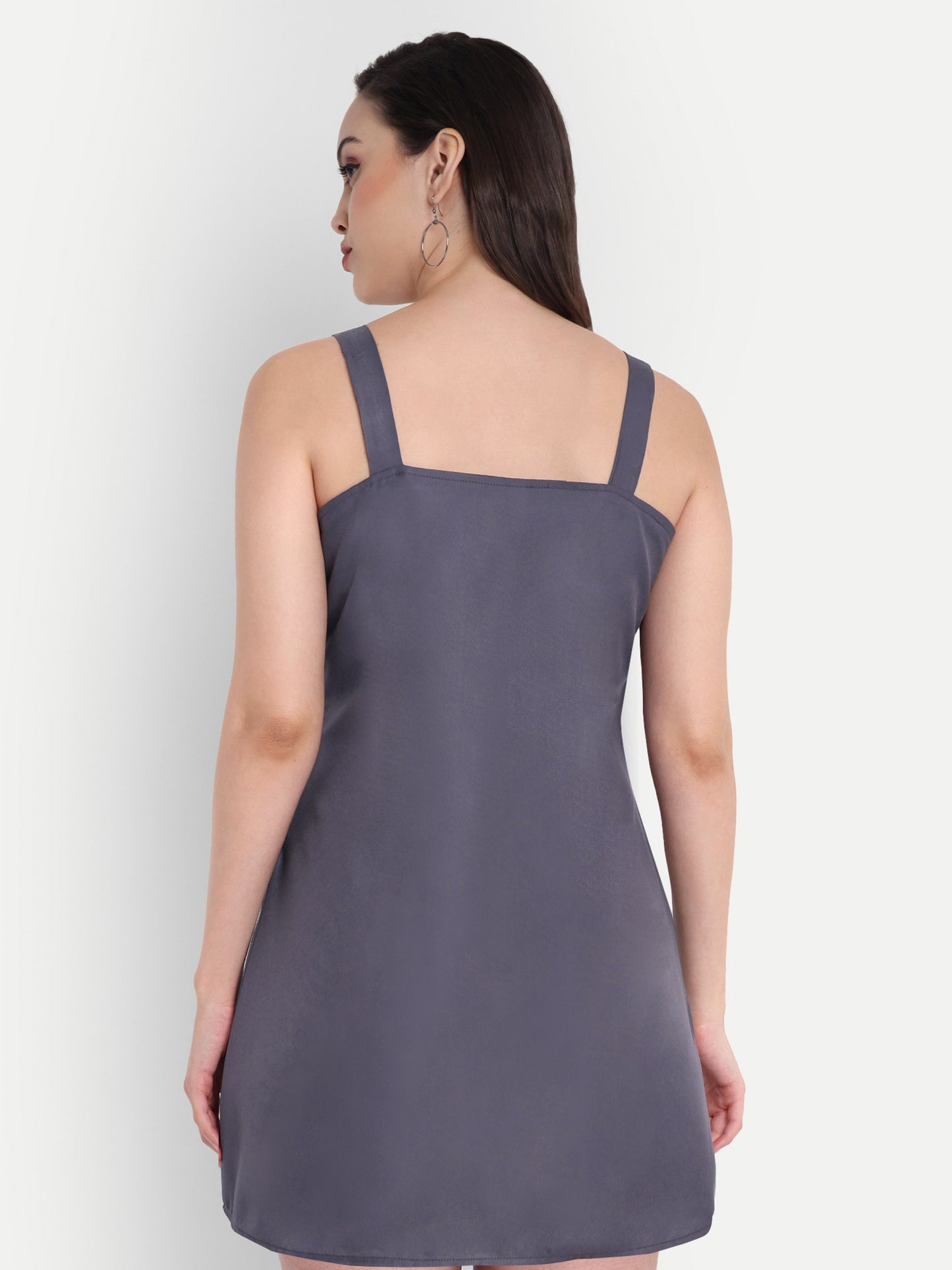 GAB Solid A Line Middi Dress