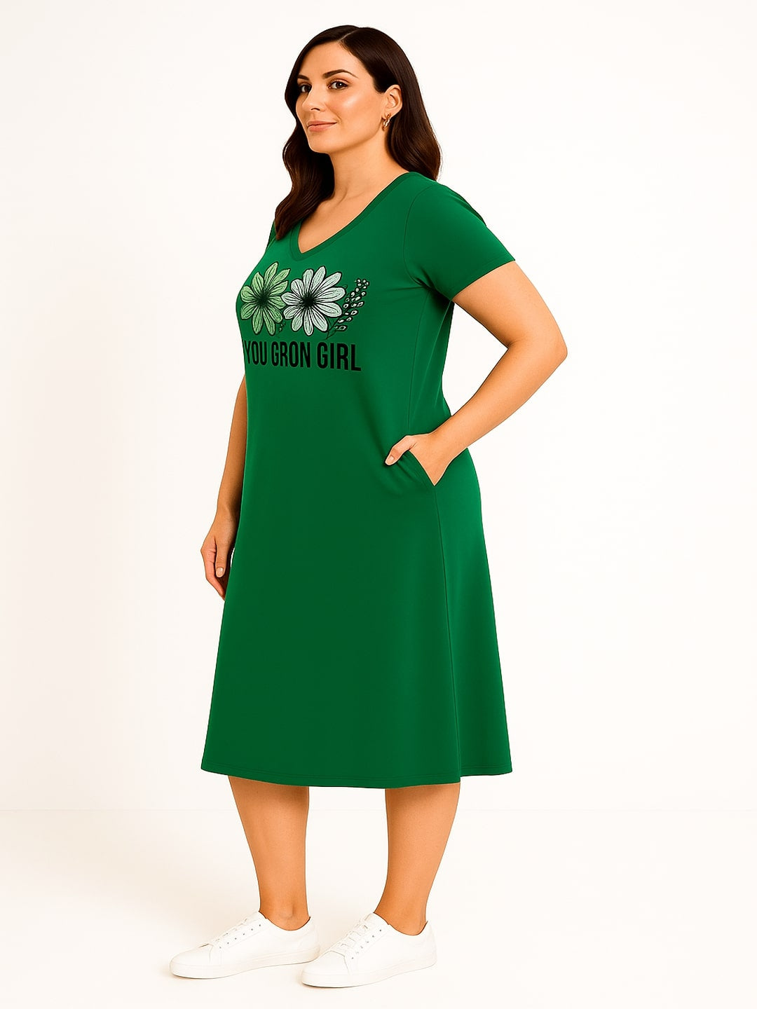 Print T-shirt Midi Dress
