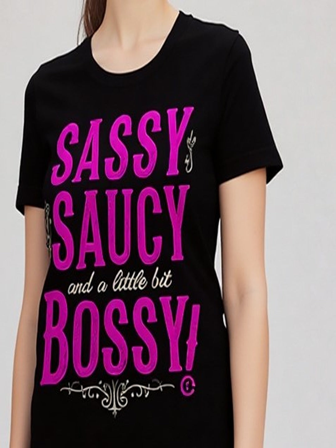 Women Typography Printed Round Neck Cotton T-shirt